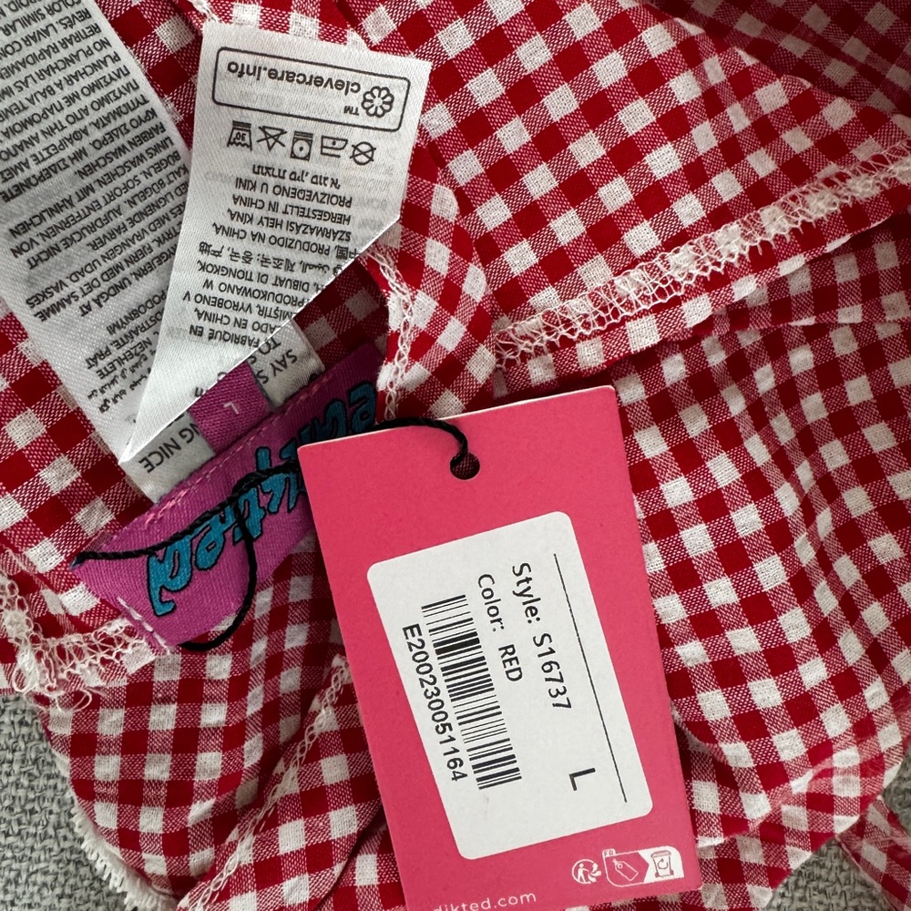Edikted Charmaine Open Back Gingham Top in Red - Picture 10 of 11
